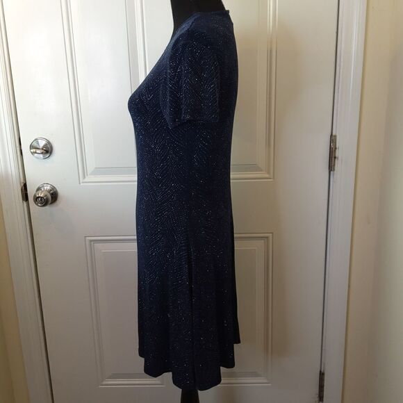 (3/$20) Marian & Maral navy blue short sleeve glitter dress - Picture 12 of 13
